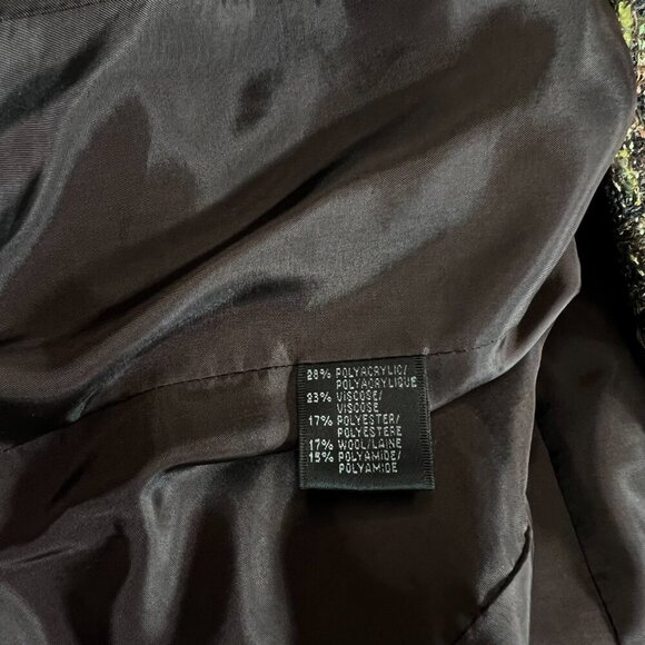 Lafayette 148 New York Tweed Zip-Up Jacket Blazer Women’s Size 10 Brown Green - Picture 6 of 8